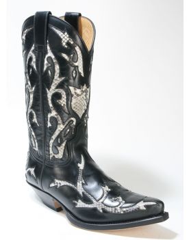 5059 Sendra Boots Cowboystiefel Ciclon Negro Python Blanco